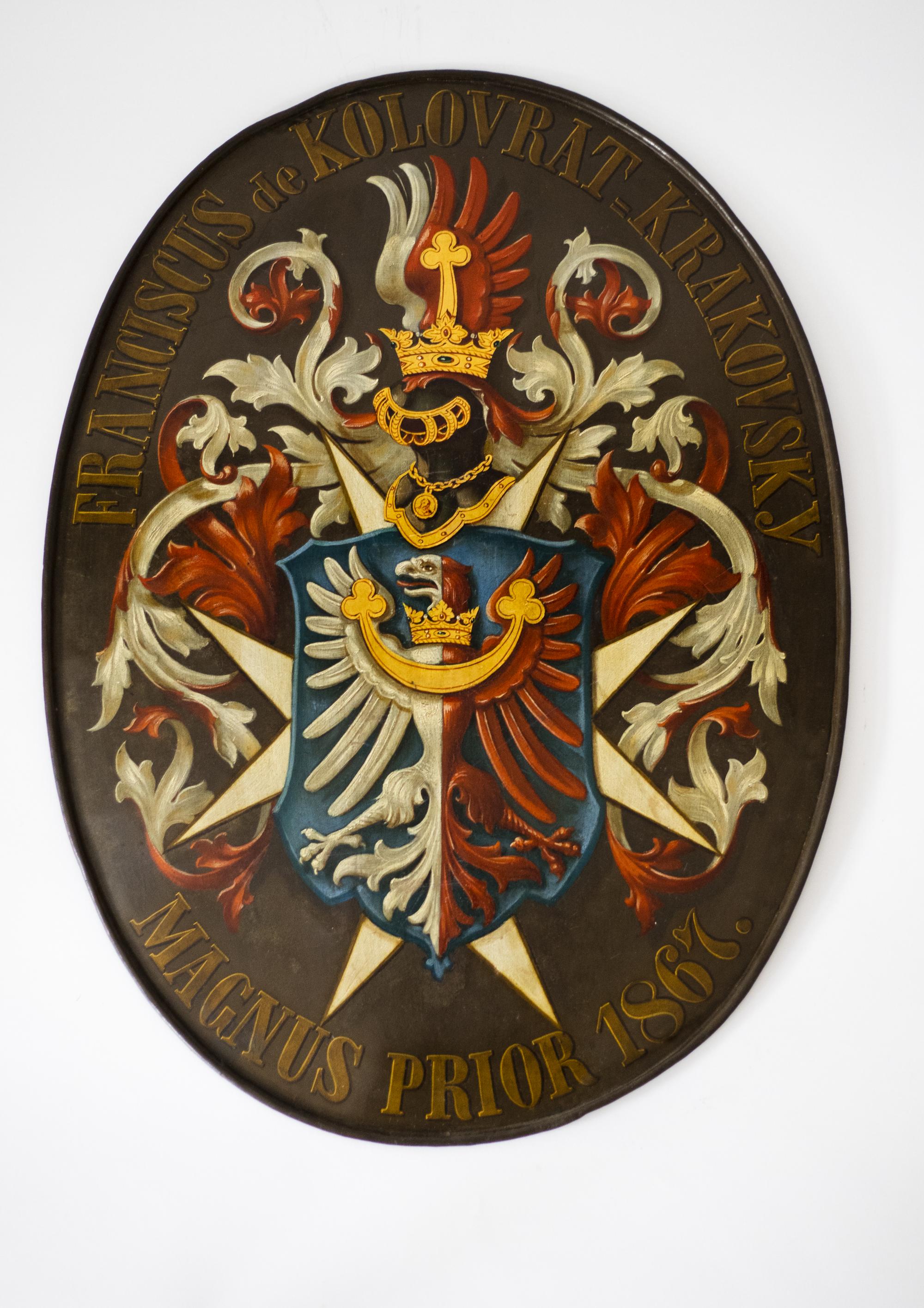 Erb Františka Xavera hraběte Krakowského z Kolowrat